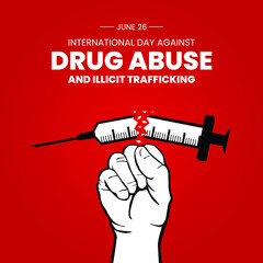 Vector Illustration of International Day against Drug Abuse and Illicit Trafficking.