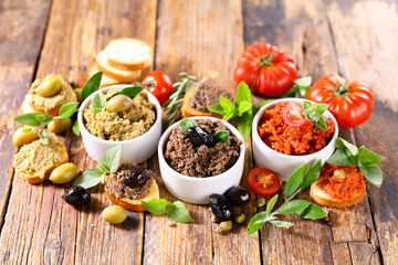 antipasto- tapenade with olive and tomato