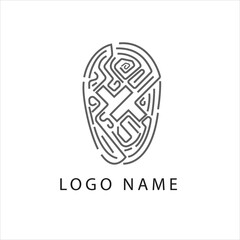 fingerprint, maze-shaped patterns. logo for play store