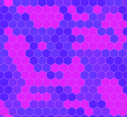 Vector Minimalistic Seamless Hexagon Pattern, Pink and Blue Pattern, Colorful Background Template.
