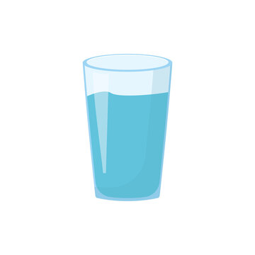 Glass with water flat icon.Vector illustration isolated on white background.