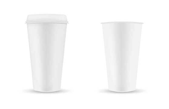 Blank realistic cup mockup.Vector illustration isolated on white background.