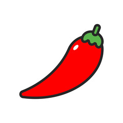 Chili pepper sticker vector cartoon illustration isolated on a white background.