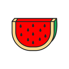 Watermelon sticker vector cartoon illustration isolated on a white background.