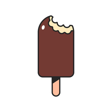 Ice cream sticker vector cartoon illustration isolated on a white background.