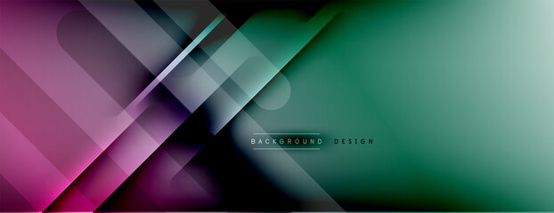 Abstract background. Shadow lines on bright shiny gradient background.