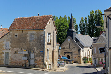 Church of Saint-Barthelemy in small city Loche-sur-Indrois, France.