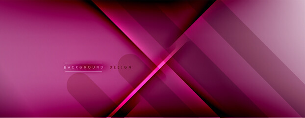 Abstract background - lines composition created with lights and shadows. Technology or business digital template. Trendy simple fluid color gradient abstract background with dynamic