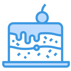 Cake blue outline icon