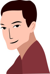 Young man side profil portrait vector