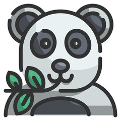 panda line icon