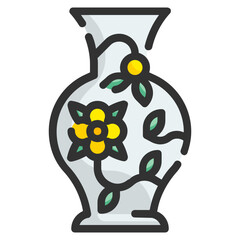 vase line icon