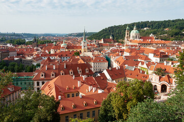 Red roofs in Prague, Czech Republic