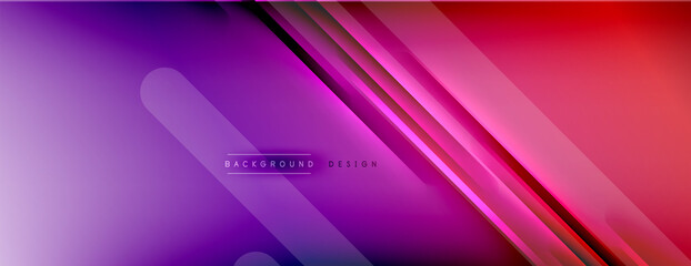 Abstract background - lines composition created with lights and shadows. Technology or business digital template. Trendy simple fluid color gradient abstract background with dynamic