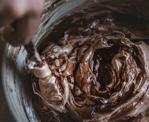 Chocolate frosting food photography recipe idea