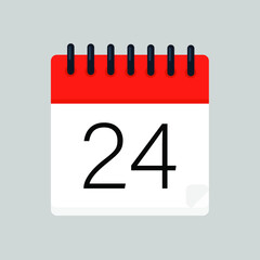 Vector flat daily calendar icon. Date and time, day, month. Holiday.
