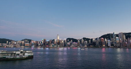 Obraz premium Hong Kong landmark at sunset
