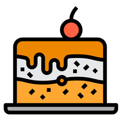 Cake filled outline icon