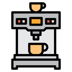 Coffee Machine filled outline icon