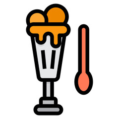 Ice Cream filled outline icon
