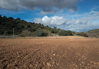 Ploughed fields in the municipality of Olmeda de las Fuentes, province of Madrid, Spain