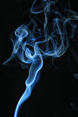 Obraz premium texture smoke black background, bract air waves fog