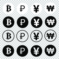 crypto currency icons set