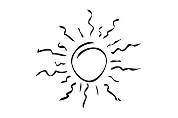 simple vector sketch, sun burst and circle frame