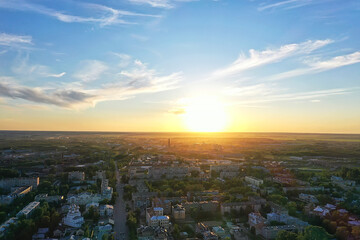 vologda view of the city from a drone, buildings architecture, a trip to the province in russia