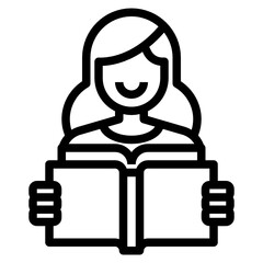 Reading outline icon