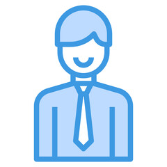 Businessman blue outline icon