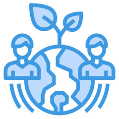 Growth blue outline icon