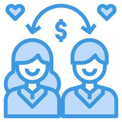 Knowledge blue outline icon