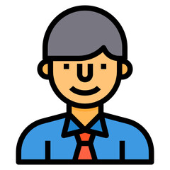 Businessman filled outline icon