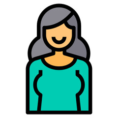 Businesswoman filled outline icon