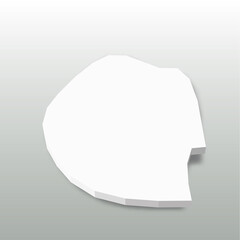 Swaziland - white 3D silhouette map of country area with dropped shadow on grey background. Simple flat vector illustration.