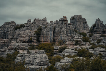 Paisaje de piedras y rocas El Torcal Málaga