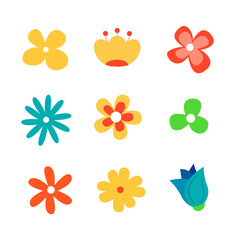 Flower collection. Vector illustration in a flat style. Template for design.