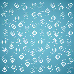 Abstract white floral pattern design on blue background 
Eps 10 stock vector illustration 