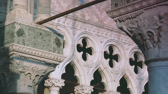 Detail of beautiful facade, San Marco square in Venice Italy