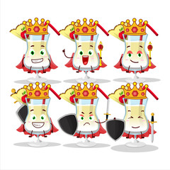 A Charismatic King pina colada cartoon character wearing a gold crown