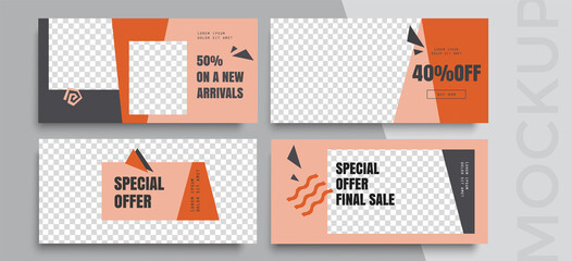 Sale banner layout design. Set of bright vibrant banners, posters, cover design templates, social media stories wallpapers