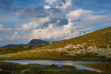 landscape with lake and clouds