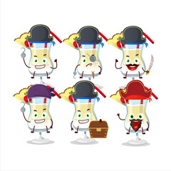 Cartoon character of pina colada with various pirates emoticons