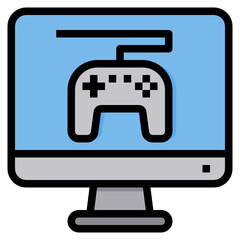 Computer Game filled outline icon