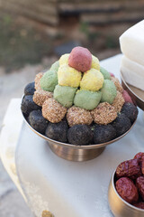 Korean First Birthday Party Table Setting. rice cake.