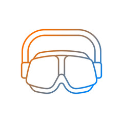 Swimming goggles gradient linear vector icon. Eyes protection in swimming pool. Watertight equipment. Thin line color symbols. Modern style pictogram. Vector isolated outline drawing