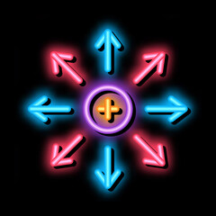 search everywhere neon light sign vector. Glowing bright icon search everywhere sign. transparent symbol illustration