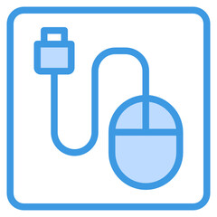 Mouse blue outline icon
