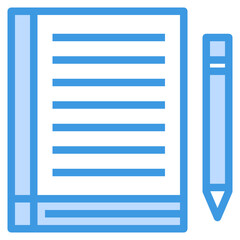 Fototapeta premium Note Book blue outline icon